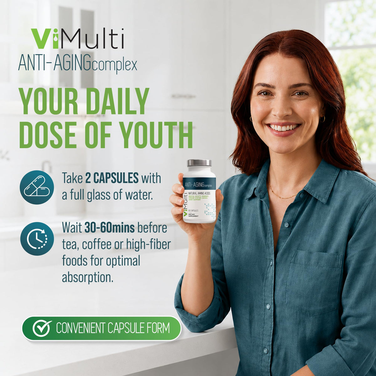 ViMulti Complément Alimentaire Amino Acides Flacon arrière avec informations nutritionnelles