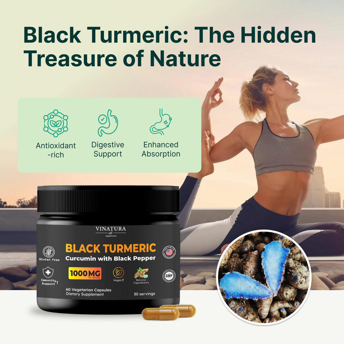 VINATURA Curcuma Noir 1000mg - étiquette du produit