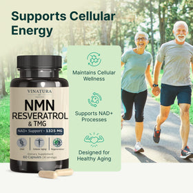 VINATURA NMN Complex 1325MG bottle with a measuring spoon