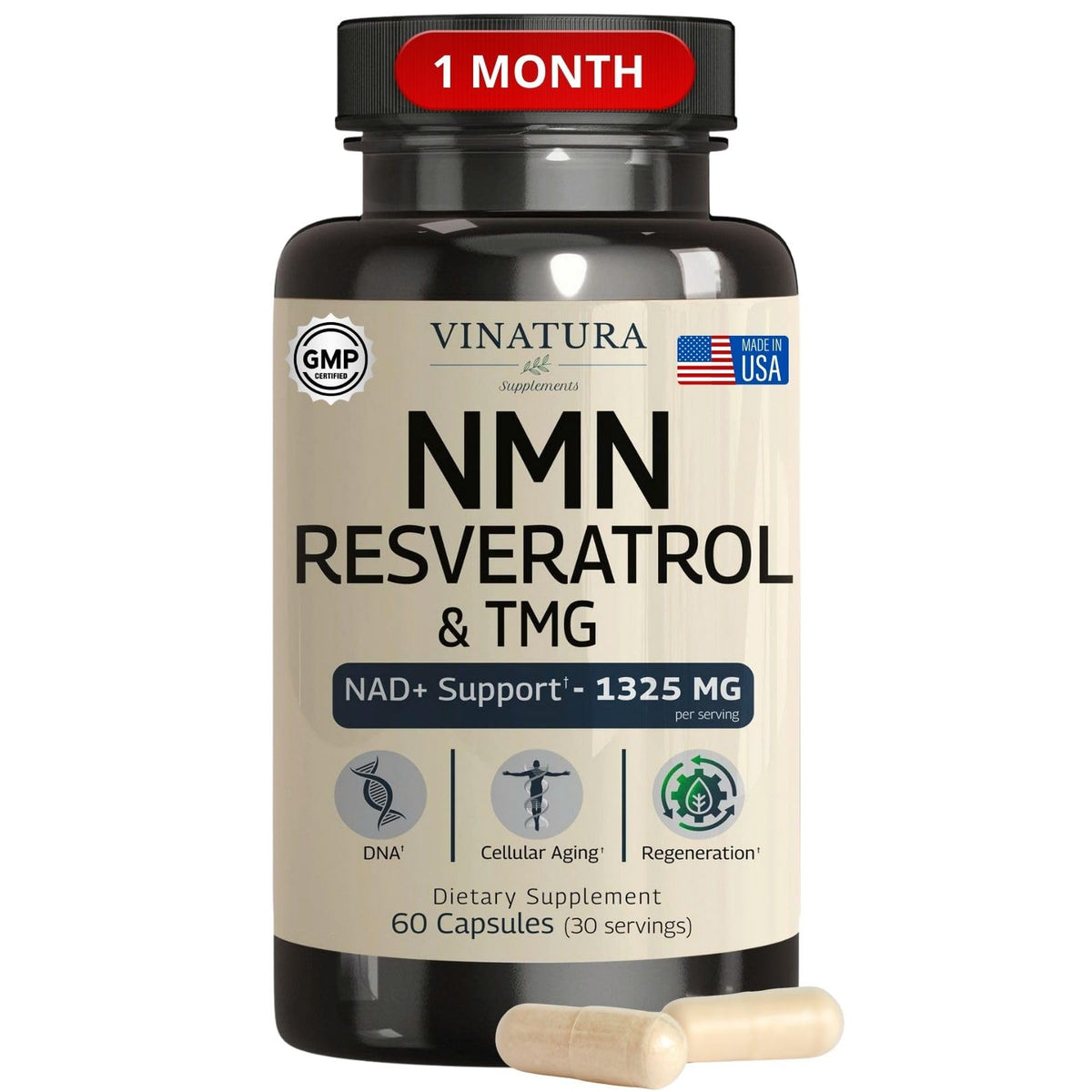 VINATURA NMN Complex 1325MG packaging front view