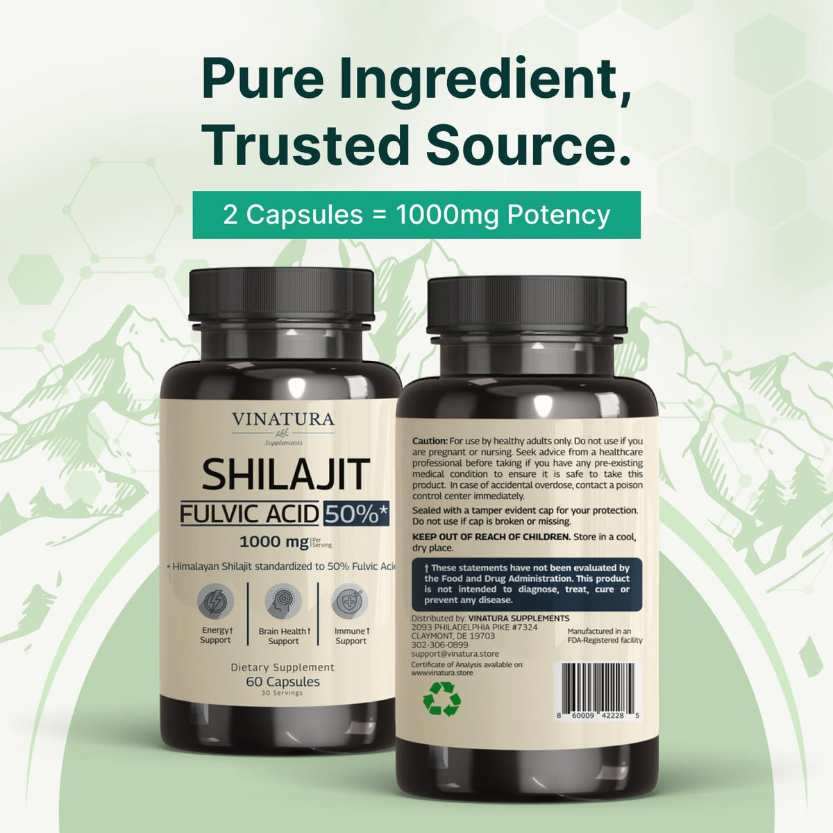 VINATURA Shilajit, présentation des ingrédients