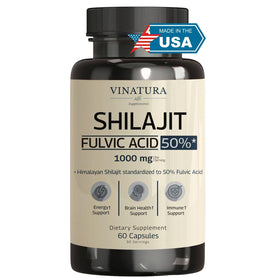 VINATURA Shilajit Pur Himalaya 1000mg Capsules, vue de face