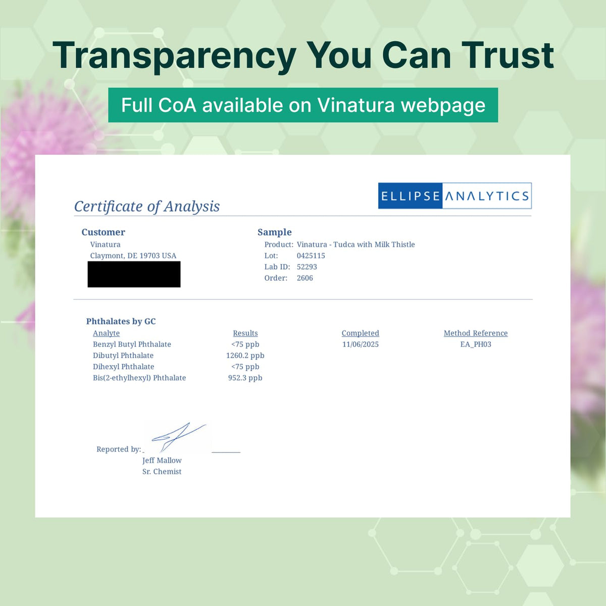 VINATURA TUDCA Chardon-Marie 1250mg sur table