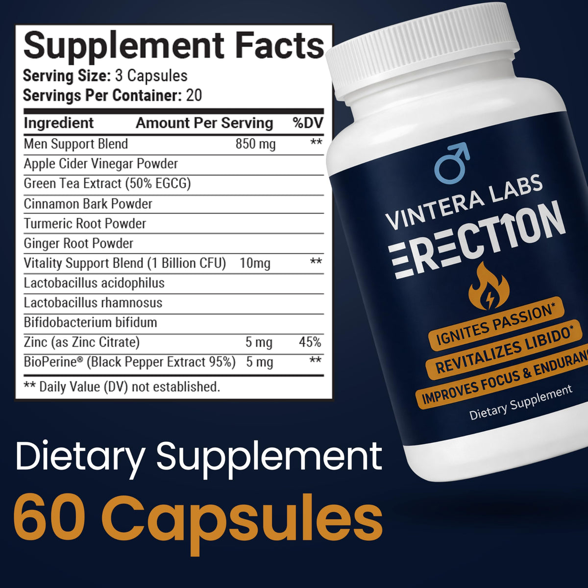 VINTERA LABS Complément Alimentaire 60 Capsules - prise de capsules