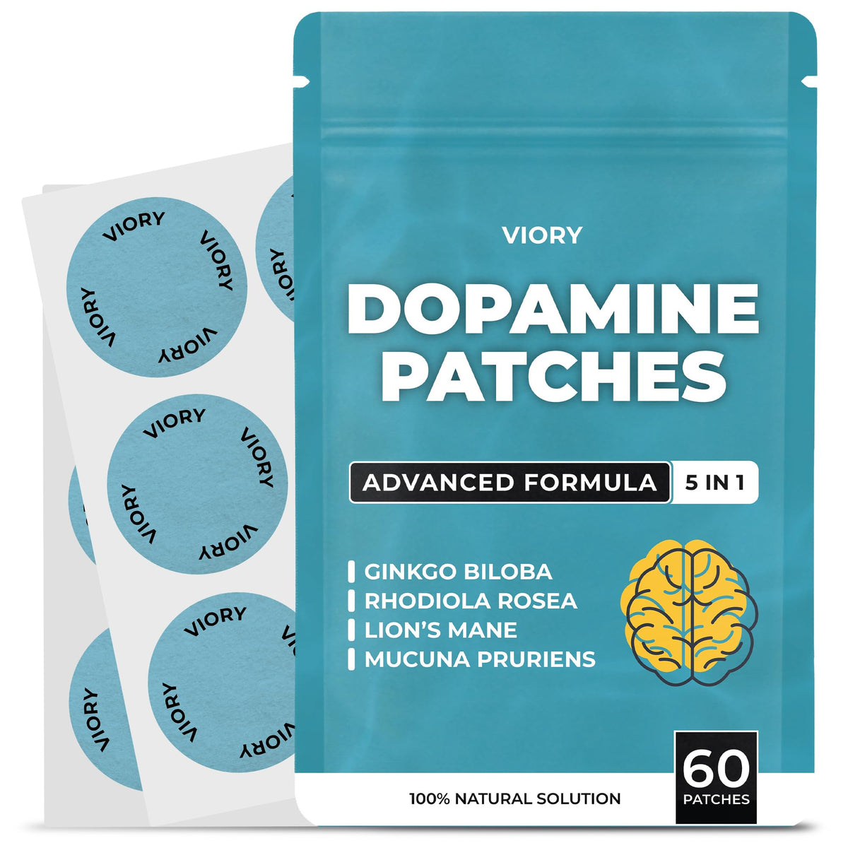 VIORY Patches de Dopamine vue avant avec packaging
