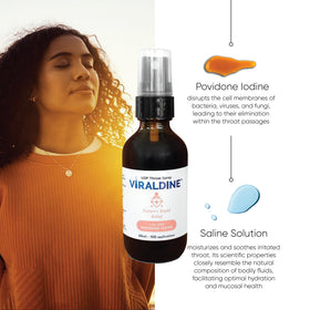 VIRALDINE Spray de Gorge 1,5% Povidone-Iode avec nozzle de pulvérisation