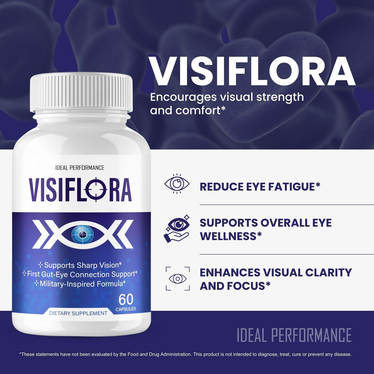 VisiFlora Capsules à côté d'une bouteille d'eau