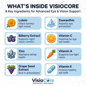 VisioCore d'Empower Health Labs, prise de vue en gros plan des capsules