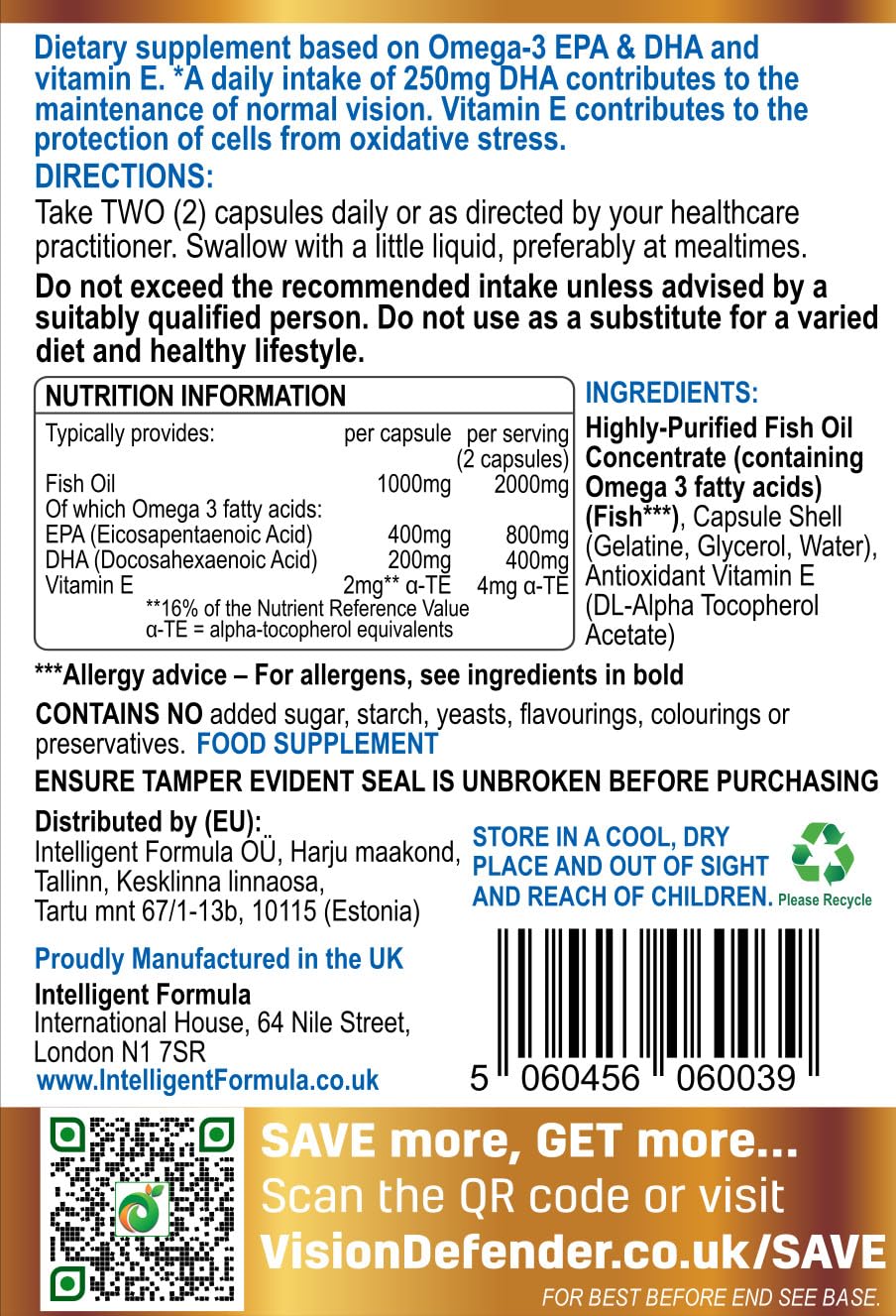 Vision Defender Omega-3 product benefits highlighted