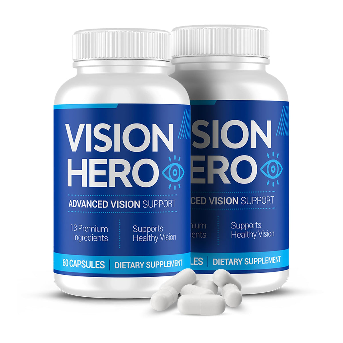 Vision Hero Compléments Alimentaires pour la Santé des Yeux, 60 capsules, vue de face