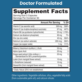 VisiVite Complément Maculaire 60 Capsules Végétariennes avec étiquette
