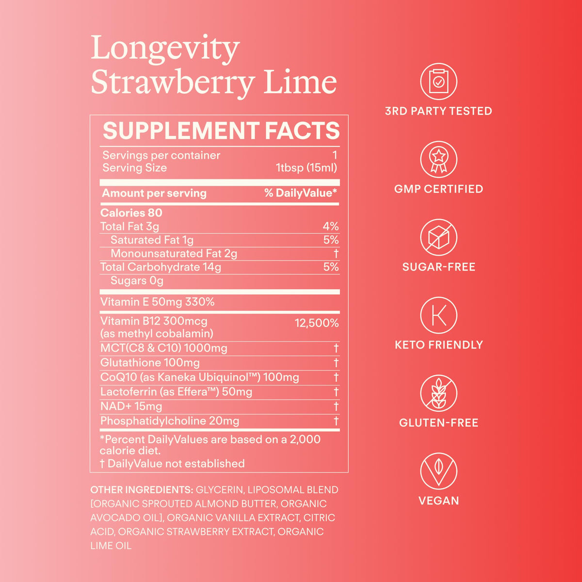Visualisation des ingrédients du complément liposomal glutathione