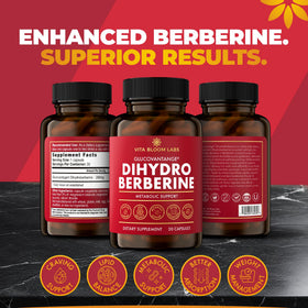 Vita Bloom Labs GlucoVantage Dihydroberberine 200mg étiquette avec ingrédients
