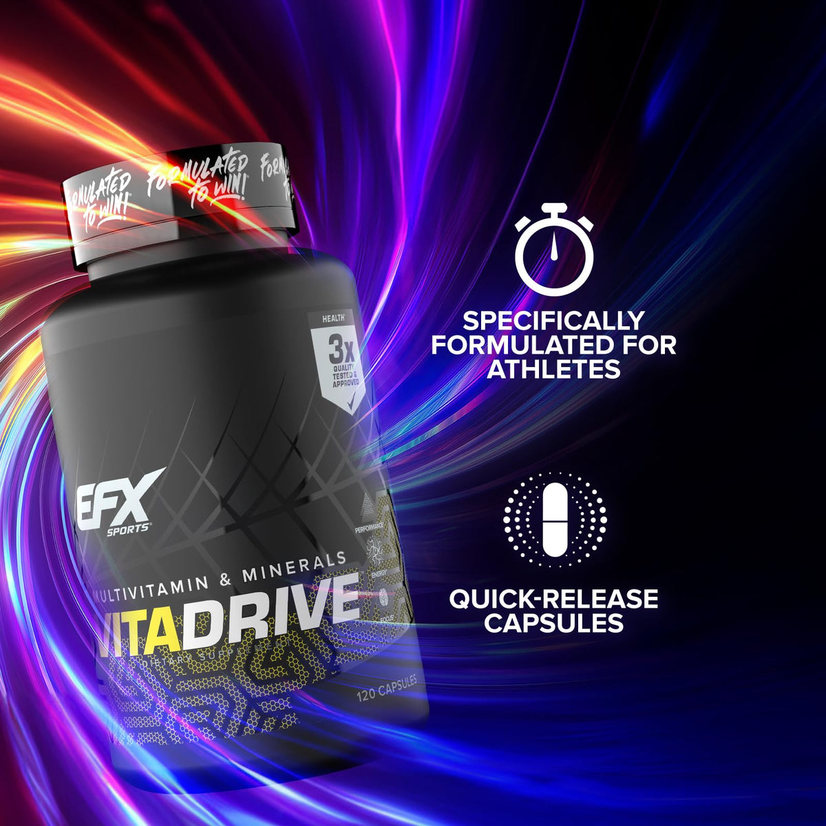 Vita Drive EFX Sports capsules avec verre d'eau