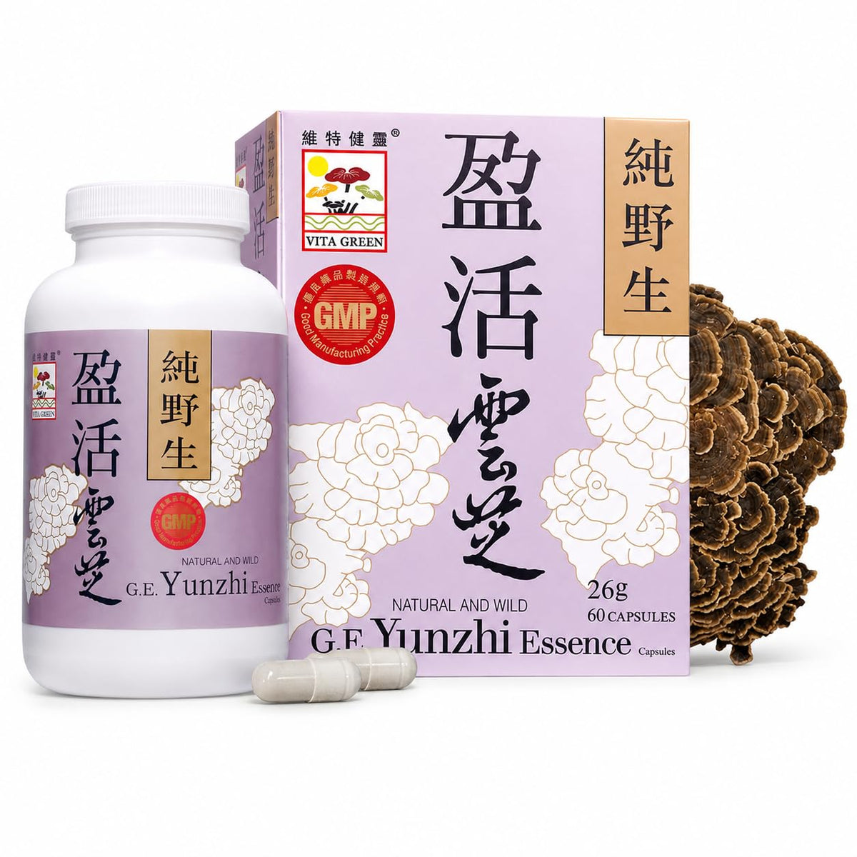 Vita Green Champignon Turkey Tail 60 capsules vue de face