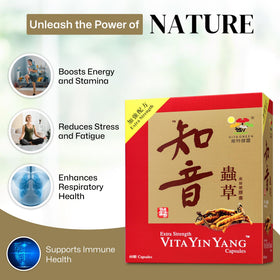 Vita Green Mycélium de Cordyceps Yin Yang - capsules à l'intérieur du flacon