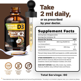 Vita Guard D3 K2 liquide gouttes avec huile de coco