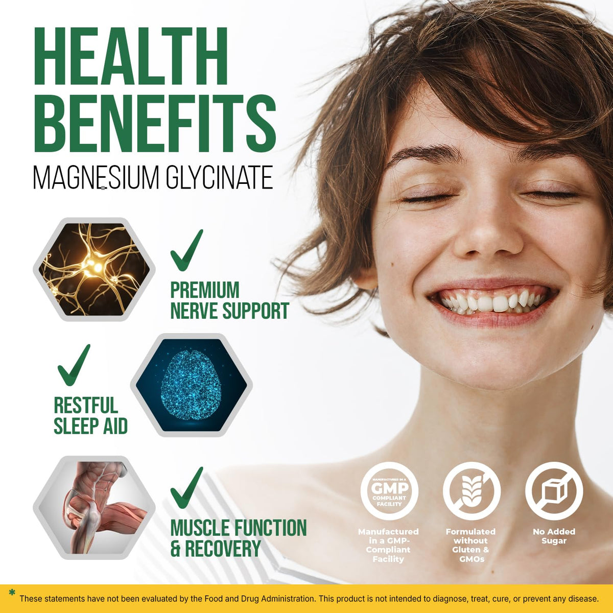 Vita Guard flacon de magnésium glycinate 500mg sur une table