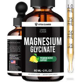 Vita Guard Gouttes de Magnésium Glycinate 500mg saveur citron, vue avant
