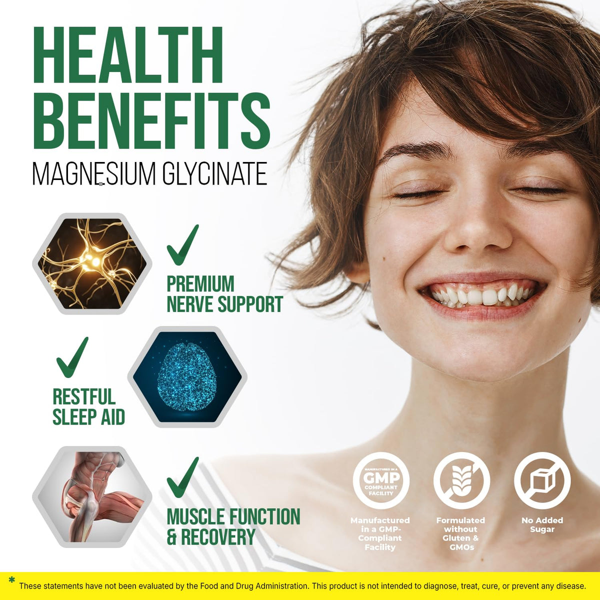 Vita Guard Gouttes de Magnésium Glycinate 500mg, vue de côté de la bouteille