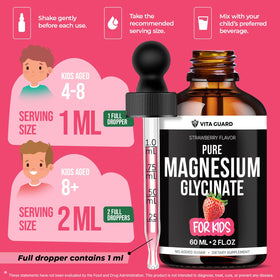 Vita Guard magnésium glycinate enfant étiquette du produit