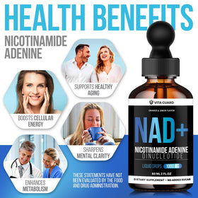 Vita Guard NAD+ 1000mg liquide gouttes sur une table
