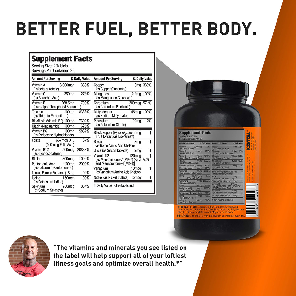 Vita JYM Multivitamines 60 comprimés emballage