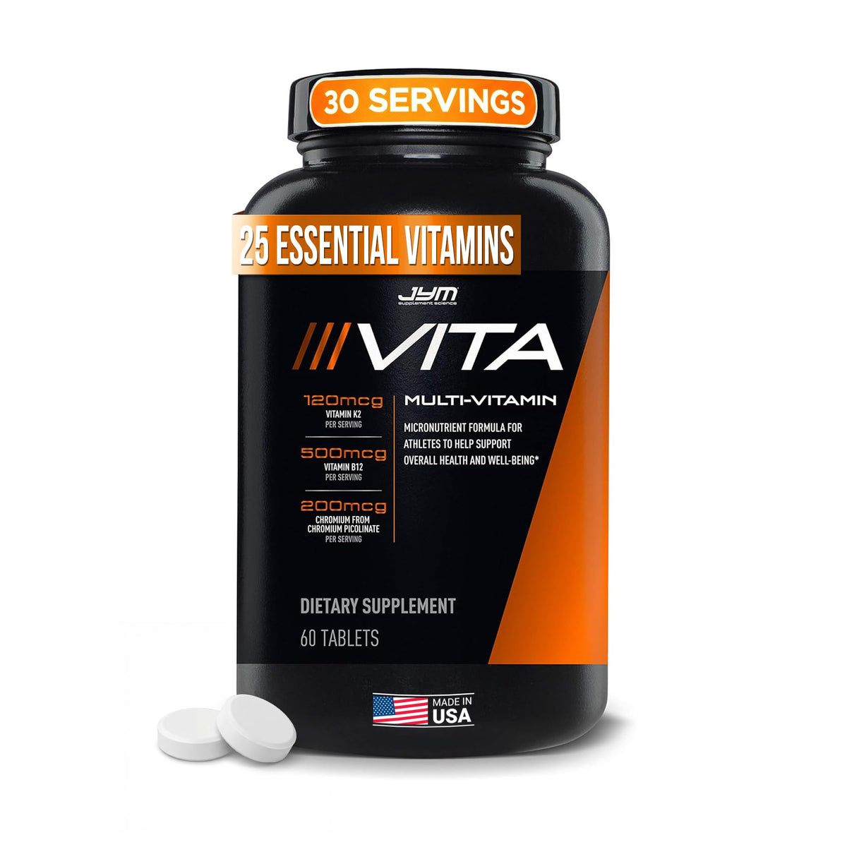 Vita JYM Multivitamines 60 comprimés vue de face