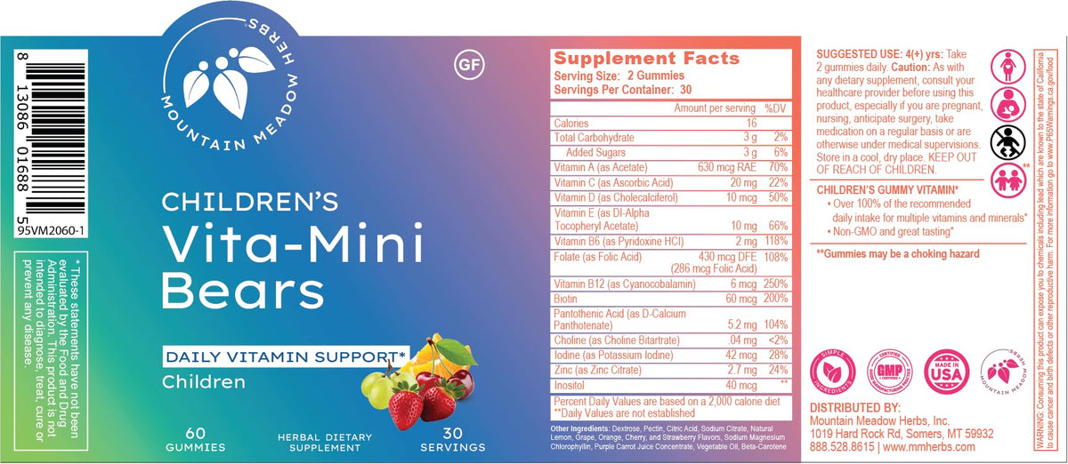 Vita-Mini Bears gummies in a child's hand
