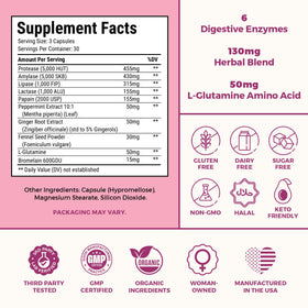 VITA-PCOS Compléments Alimentaires Multi-Enzymes 90 Capsules avec étiquette détaillée
