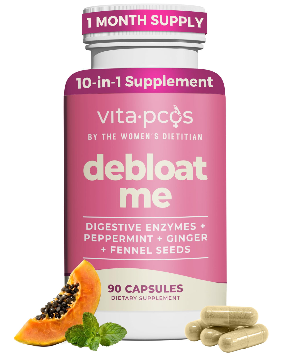 VITA-PCOS Compléments Alimentaires Multi-Enzymes 90 Capsules vue de face