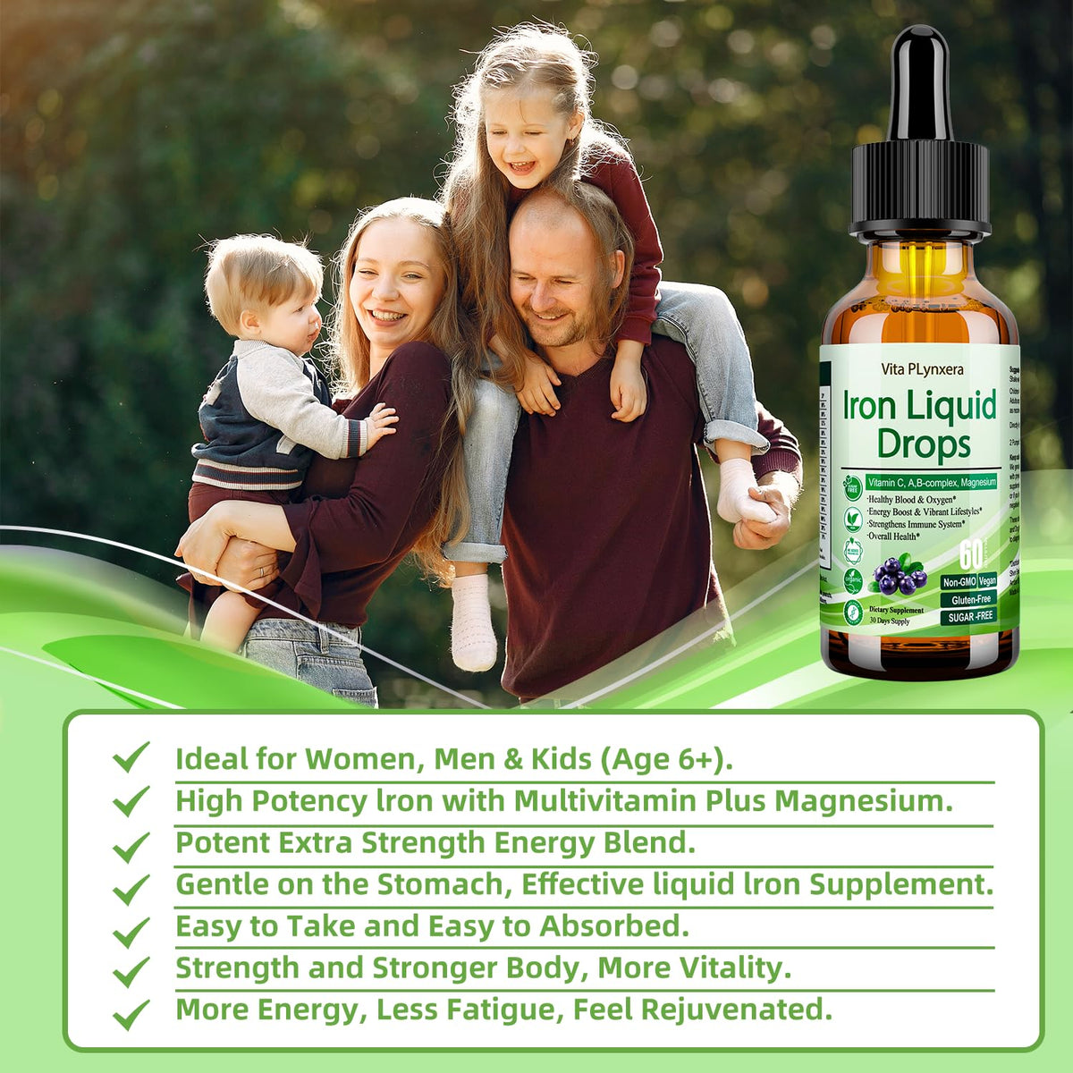 Vita Plynxera Fer Liquide 60ml, affichage des bienfaits