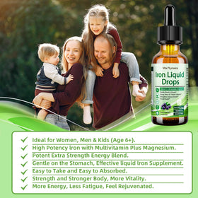 Vita Plynxera Fer Liquide 60ml, affichage des bienfaits