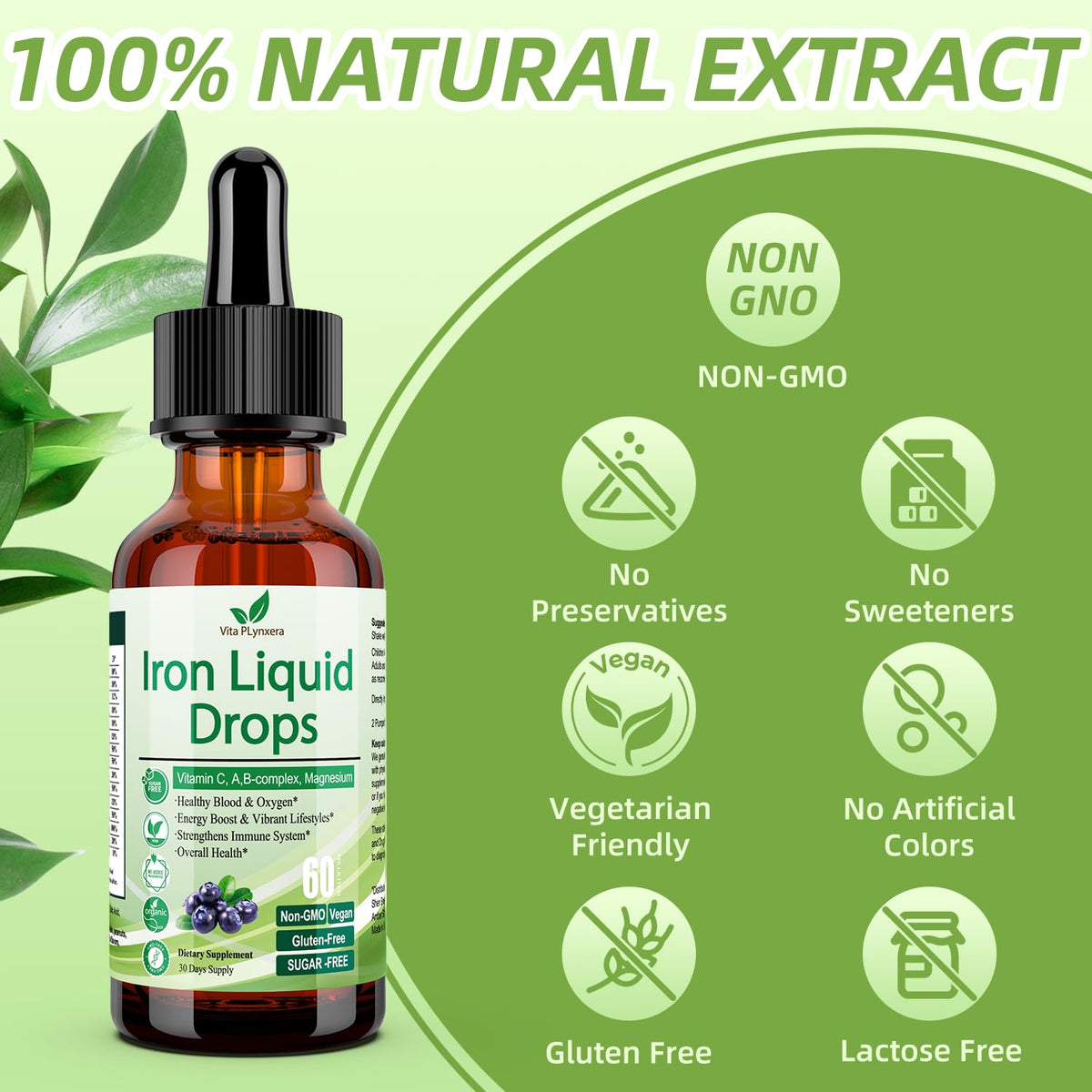 Vita PLynxera Fer Liquide 60ml avec fruits