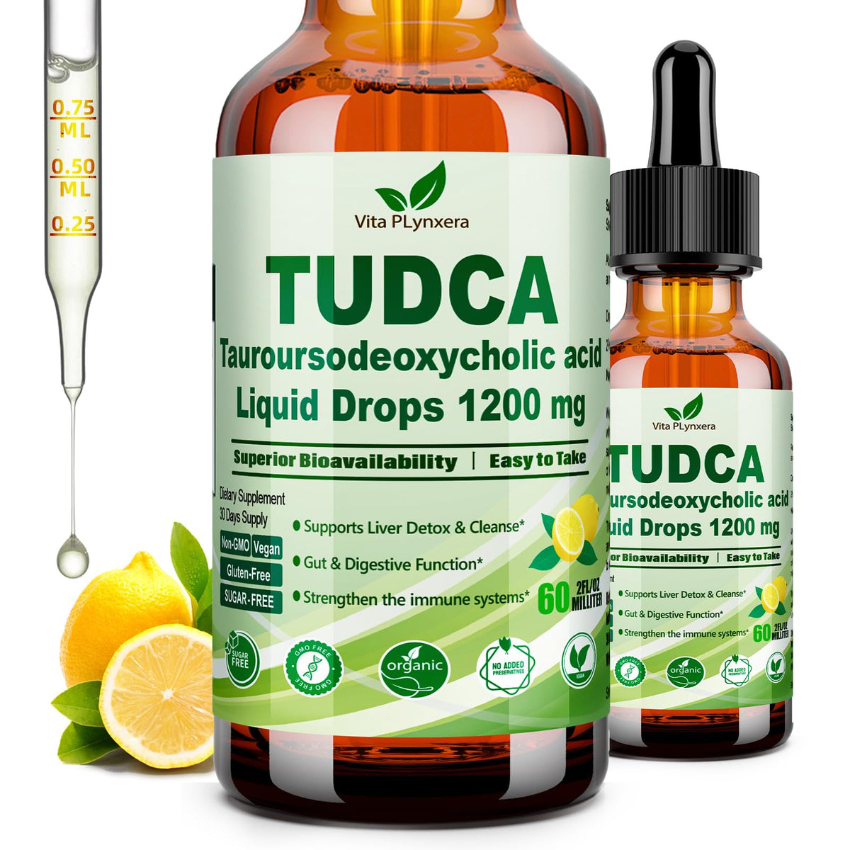 Vita PLynxera TUDCA 1200mg gouttes liquides 60ml vue avant