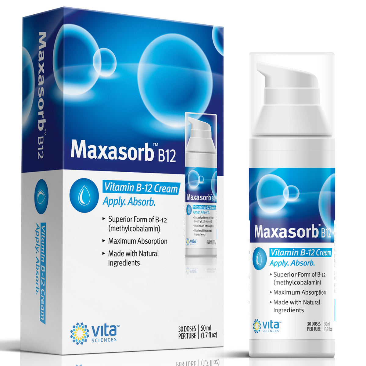 Vita Sciences Crème B12 100g vue avant avec emballage
