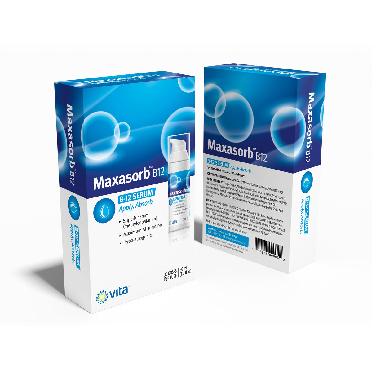 Vita Sciences Crème B12 ouverte montrant la consistance
