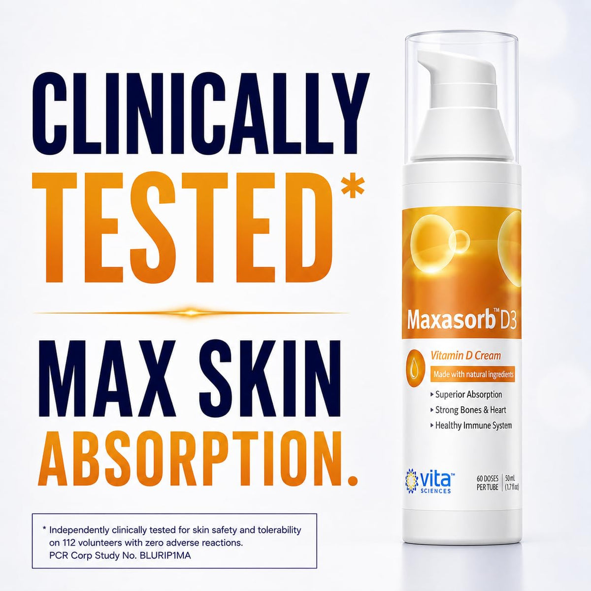 Vita Sciences Crème Maxasorb Vitamine D3 1 000 UI 50ml packaging