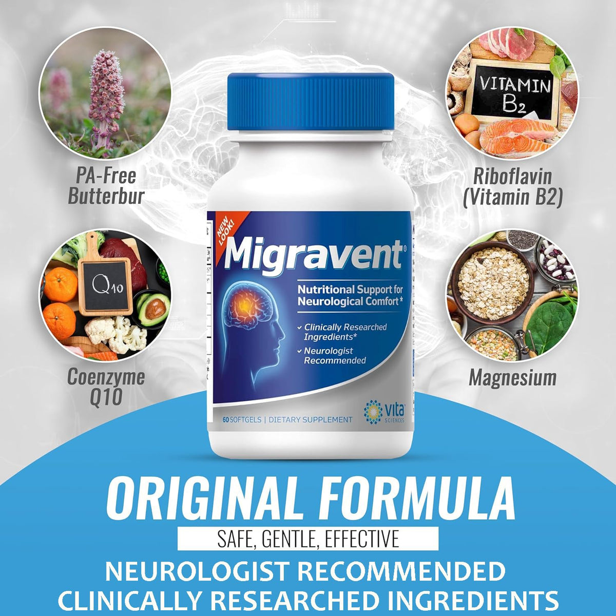 Vita Sciences Migravent 60 capsules avec gélules en gros plan