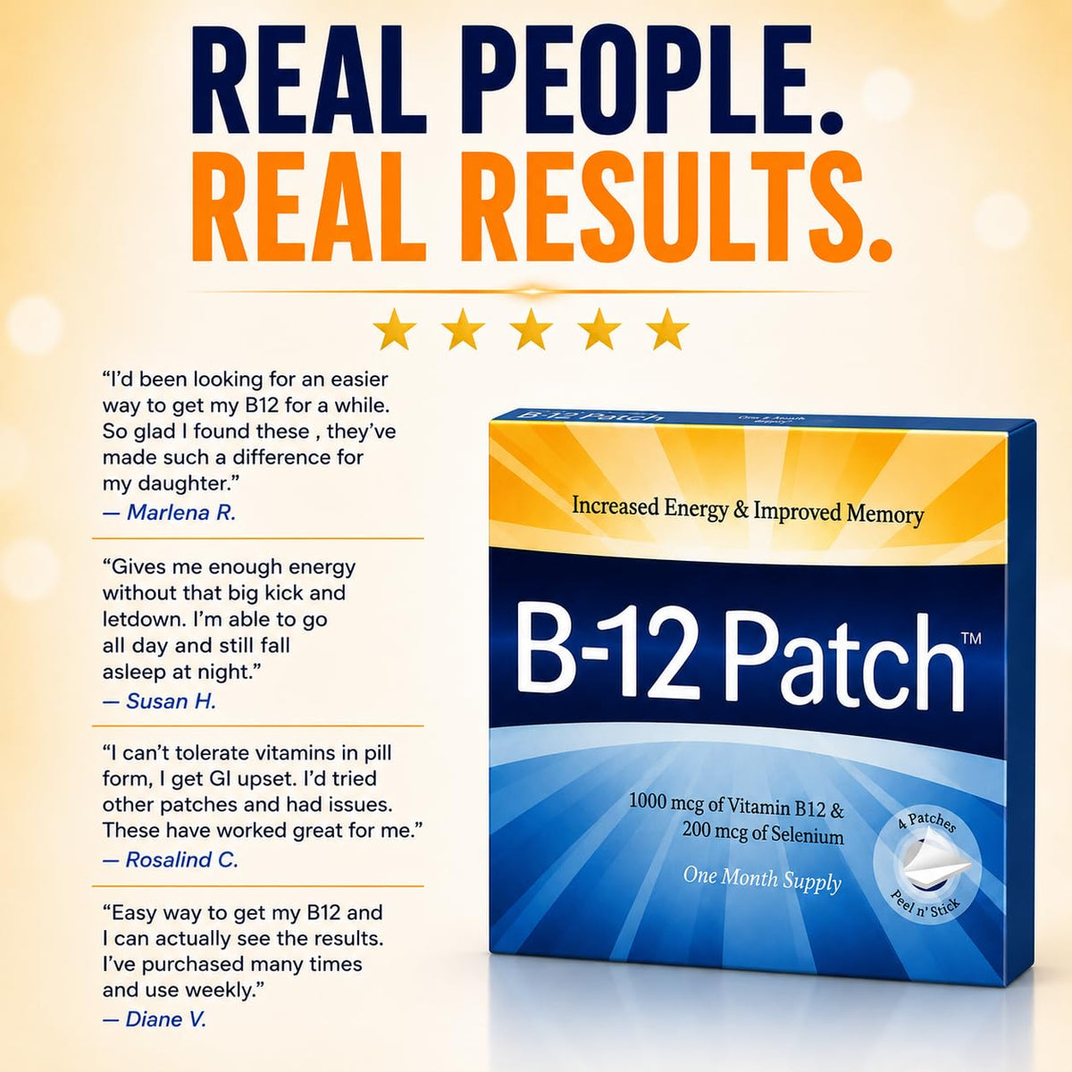 Vita Sciences Patch de Vitamine B12 en gros plan