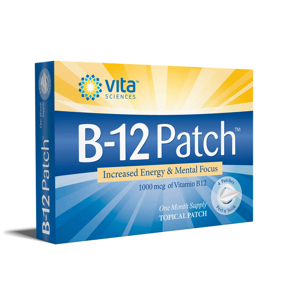 Vita Sciences Patch de Vitamine B12 vue de face avec emballage