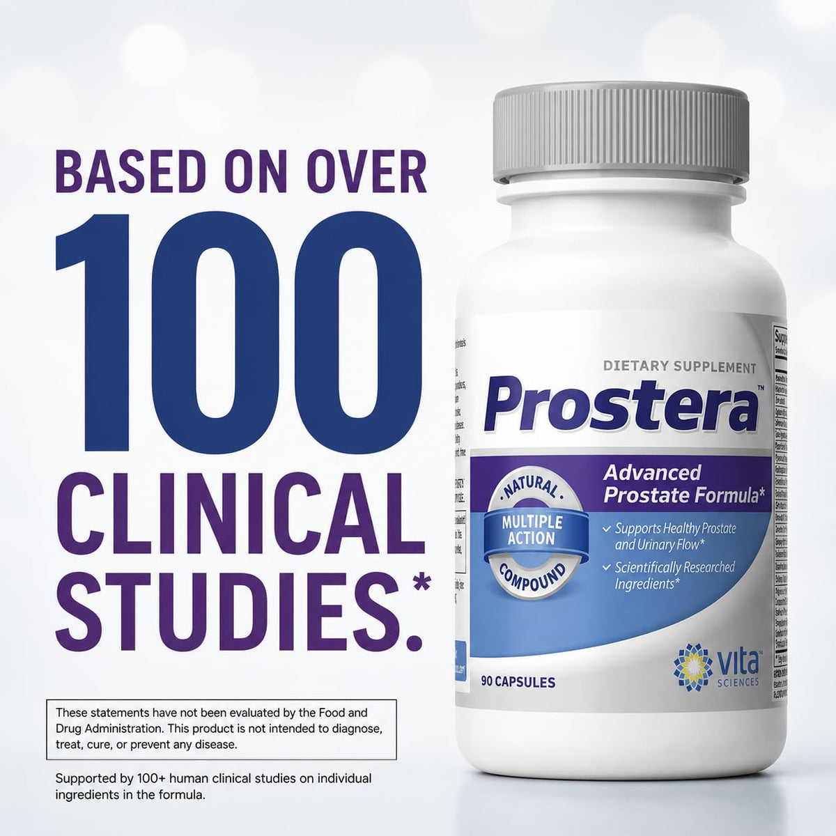 Vita Sciences Prostera gélules ouvertes montrant le contenu
