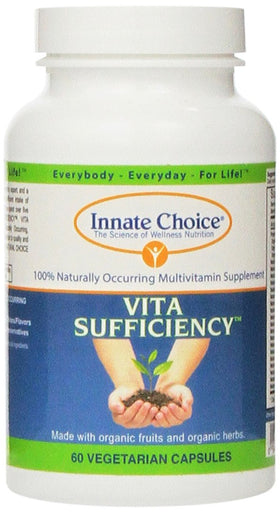 Vita Sufficiency Innate Choice 60 capsules vue avant avec étiquette bio