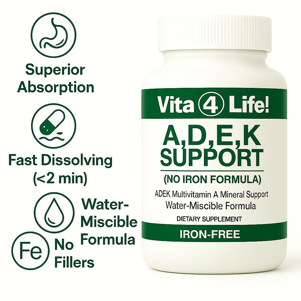 Vita4Life ADEK capsules ouvertes montrant le contenu