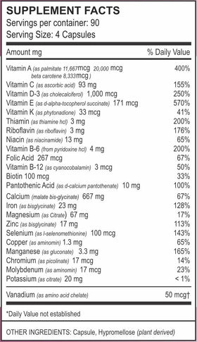 Vita4Life Multi-Standard Formula 360 capsules vue de côté