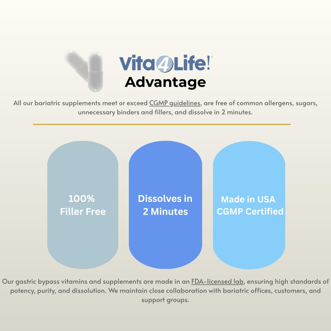 Vita4Life Multi-Standard Formula avec des légumes en arrière-plan