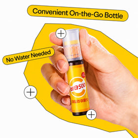 Vita500 KWANGDONG, présentation des bouteilles sur une table