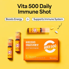 Vita500 KWANGDONG, shot de vitamine C liquide dans un environnement de bureau