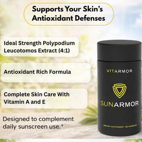 VitaArmor SunArmor 240mg Polypodium Leucotomos supplement with vitamins
