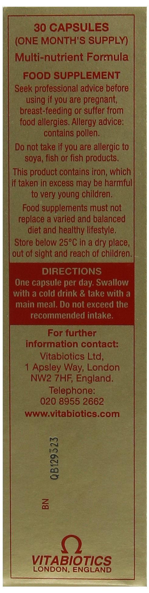 Vitabiotics Omega-H3 Multivitamines vue de côté
